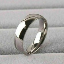 14k Weiß Vergoldet Herren Schlicht Verlobung Ehering