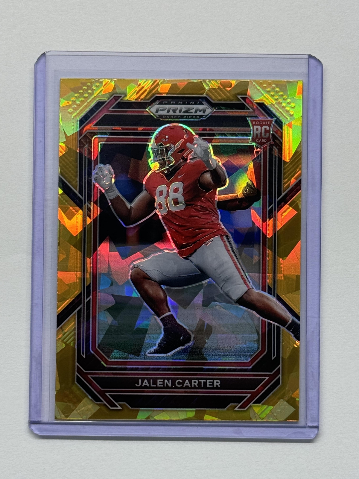 2023 Panini Prizm Draft Picks Jalen Carter Prizms Gold Ice Georgia Bulldogs #163
