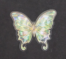 Bright Colorful Green Butterfly Transparent Sticker 2.18" x 2.25" N