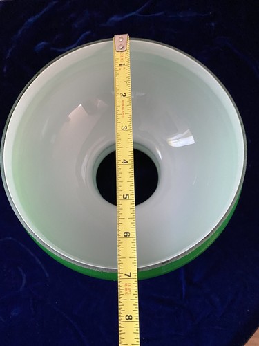 Beautiful Cased Glass Green Oil Lamp Shade 👀 - Picture 6 of 7