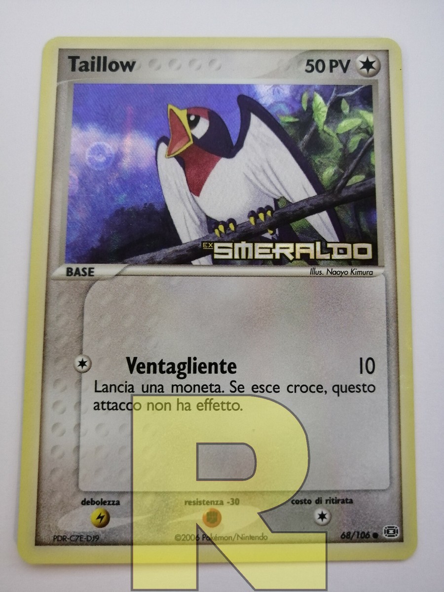 ポケモンカード 海外版　 ツバメ（Taillow）レア　EX EMERALD Taillow ® EX Emerald 68/106 ® STAMP Holo Foil ® Pokemon ® Italian