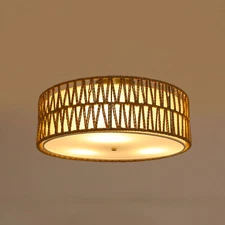 17.7" Semi Flush Mount Ceiling Light 3-Light Large Boho Flush Mount Ceiling Ligh