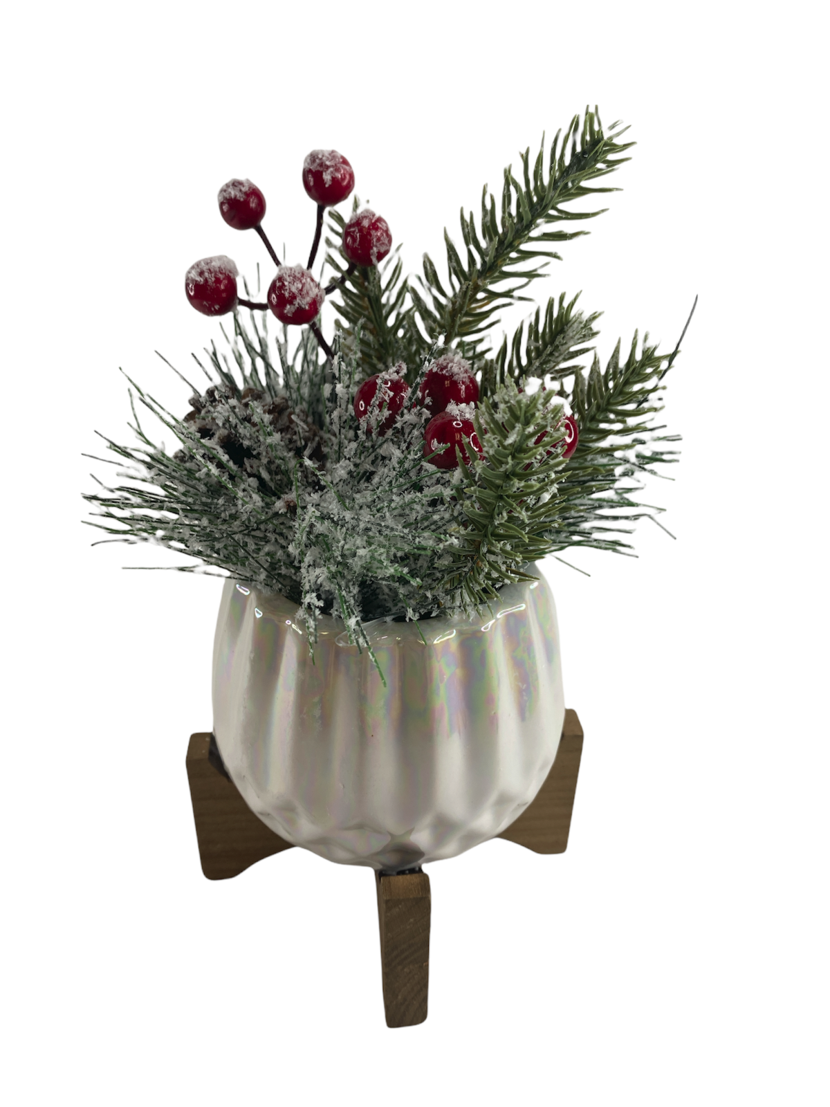 Artificial Plants Garland Mix Berry Christmas Decoration Ornament in Ceramic Pot-image
