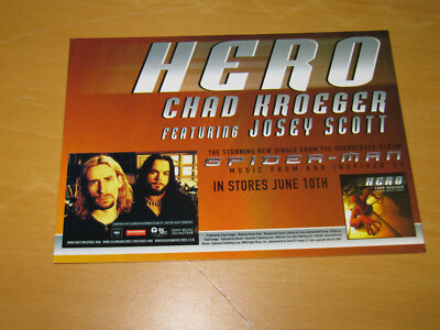 CHAD KROEGER FEAT. JOSEY SCOTT - HERO - PROMO POSTCARD 
