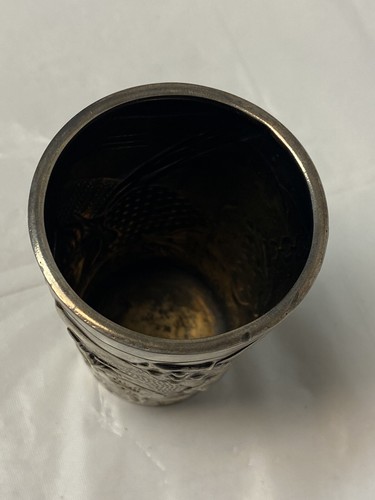 Antique Imperial Russian 84 Silver Repousse 3D Warrior Vodka Cup Beaker - Picture 8 of 18