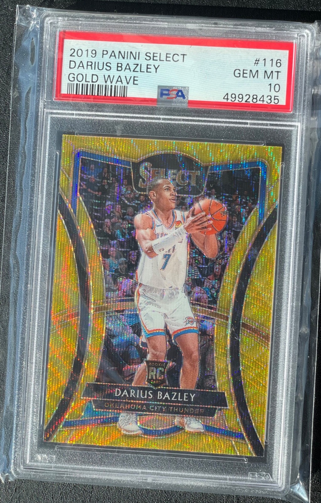 Darius Bazley PSA 10 2019-20 Panini Select Gold Wave RC #116