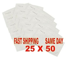 25 - 50 Pack Adult PM2.5 Activated Carbon 5 Layer Face mask Filters