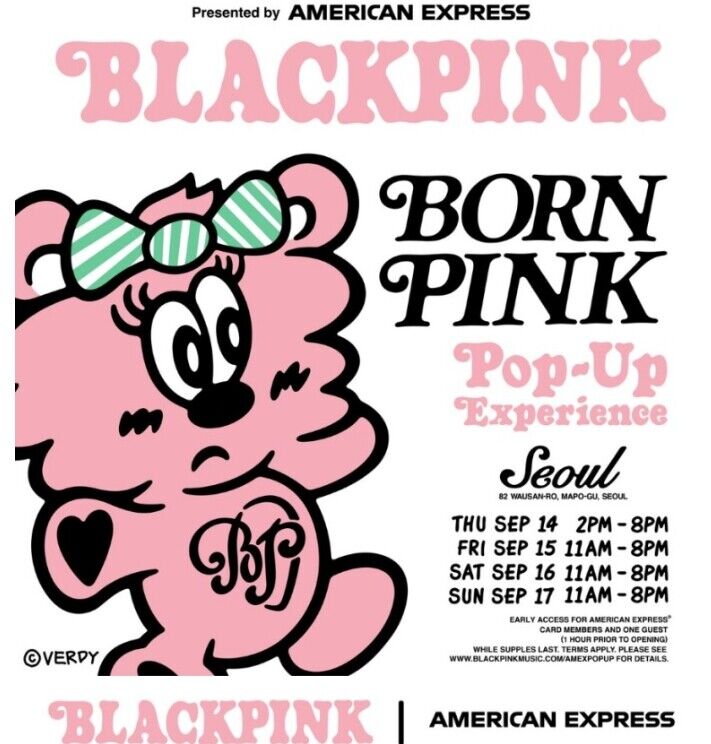 BLACKPINK x VERDY Born Pink Pop Up Seoul Plush T-Shirt Size(Medium Large  XL) New