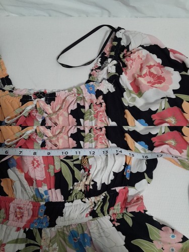 Jessica Simpson romper jumpsuit Size L overall short Floral Blooms in the bay - Picture 14 of 22