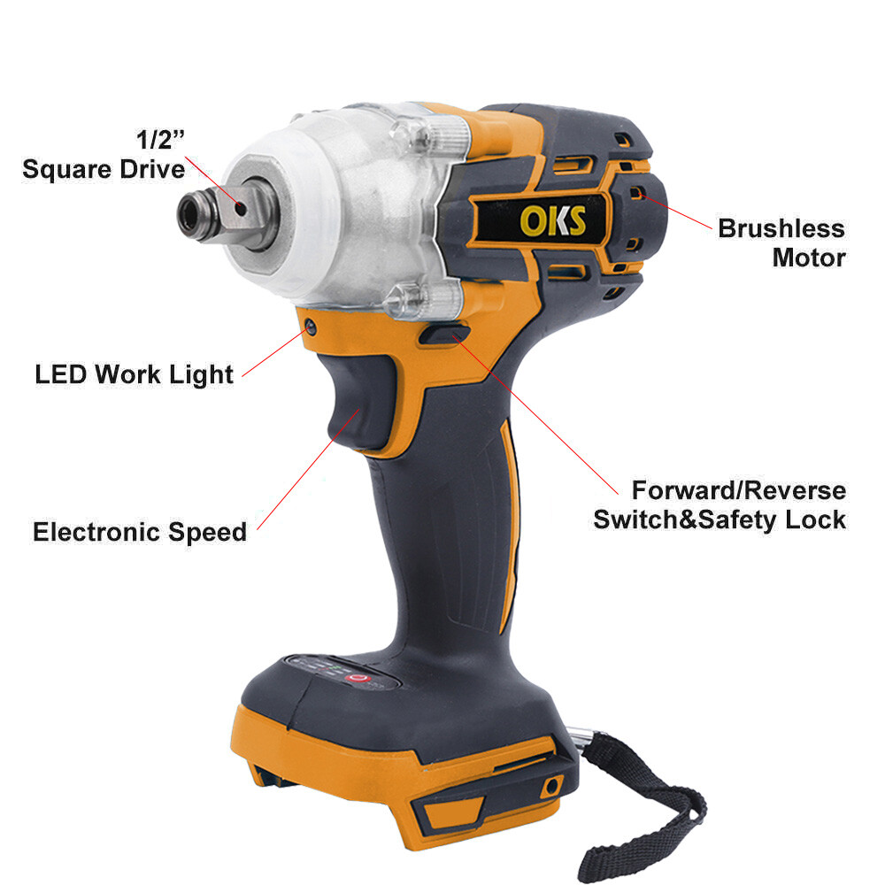 Cordless Power Impact Wrench Brushless Rattle Gun Drill Tool Socket 2