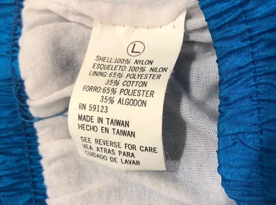 Vtg 80s 90s Nylon Swishy Pants Women L Windbreaker Track Pant Crinkle - Image 3 of 3