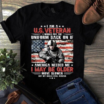 I Am a Us Veteran I Would Put the Uniform Back on if American Needed Me Tshirt