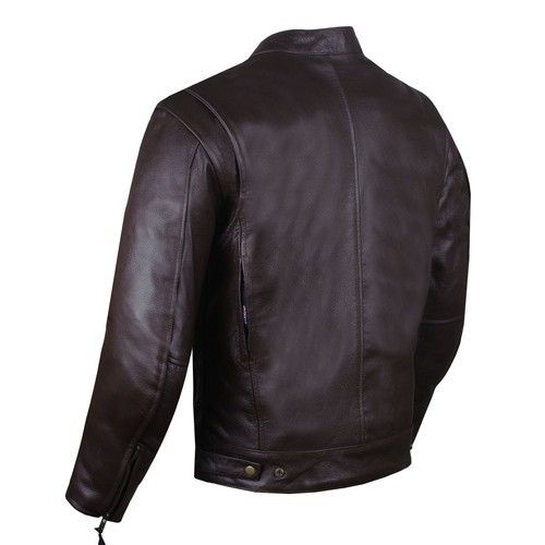 Chaqueta de motocicleta de cuero búfalo natural premium para hombre Commuter armadura CE - Imagen 5 de 20