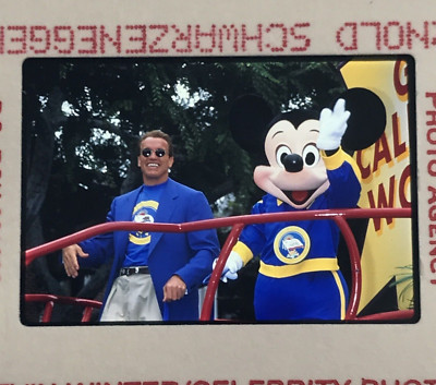 1995 Arnold Schwarzenegger w/ Mickey Mouse Celebrity Transparency Slide
