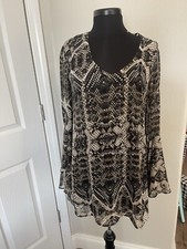Show me your Mumu Snakeskin Print tunic dress size small Bell sleeves