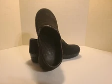 DANSKO CLOGS SUEDE LEATHER 10 US 40 EU BLACK COMFORT PROFESSIONAL CLOSED BACK