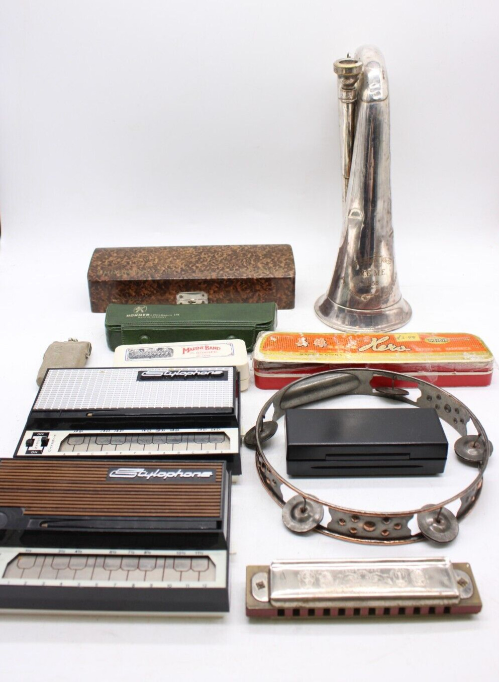 F x11 Vintage Musical Collection inc Harmonica, Stylophones, Harmonica etc