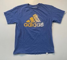 Adidas Go To Tee Blue Graphic Print T-Shirt Youth Unisex Large 14/16