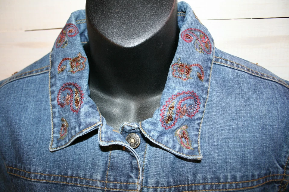 Chaqueta vaquera para mujer Petite Sophisticate, talla L 100 % algodón Foto 4 de 4