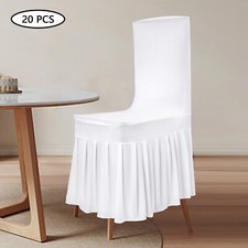 20PCS Chair Covers for Wedding Parties and Dining Stretch Chair Slipcovers White