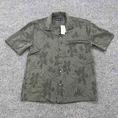Abercrombie & Fitch Short Sleeve Camp Shirt Floral Button Up Mens sz Medium NEW