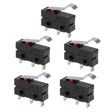 5pcs 3 Pin Mini Micro Limit Switch Long Lever Arm SPDT Snap Action
