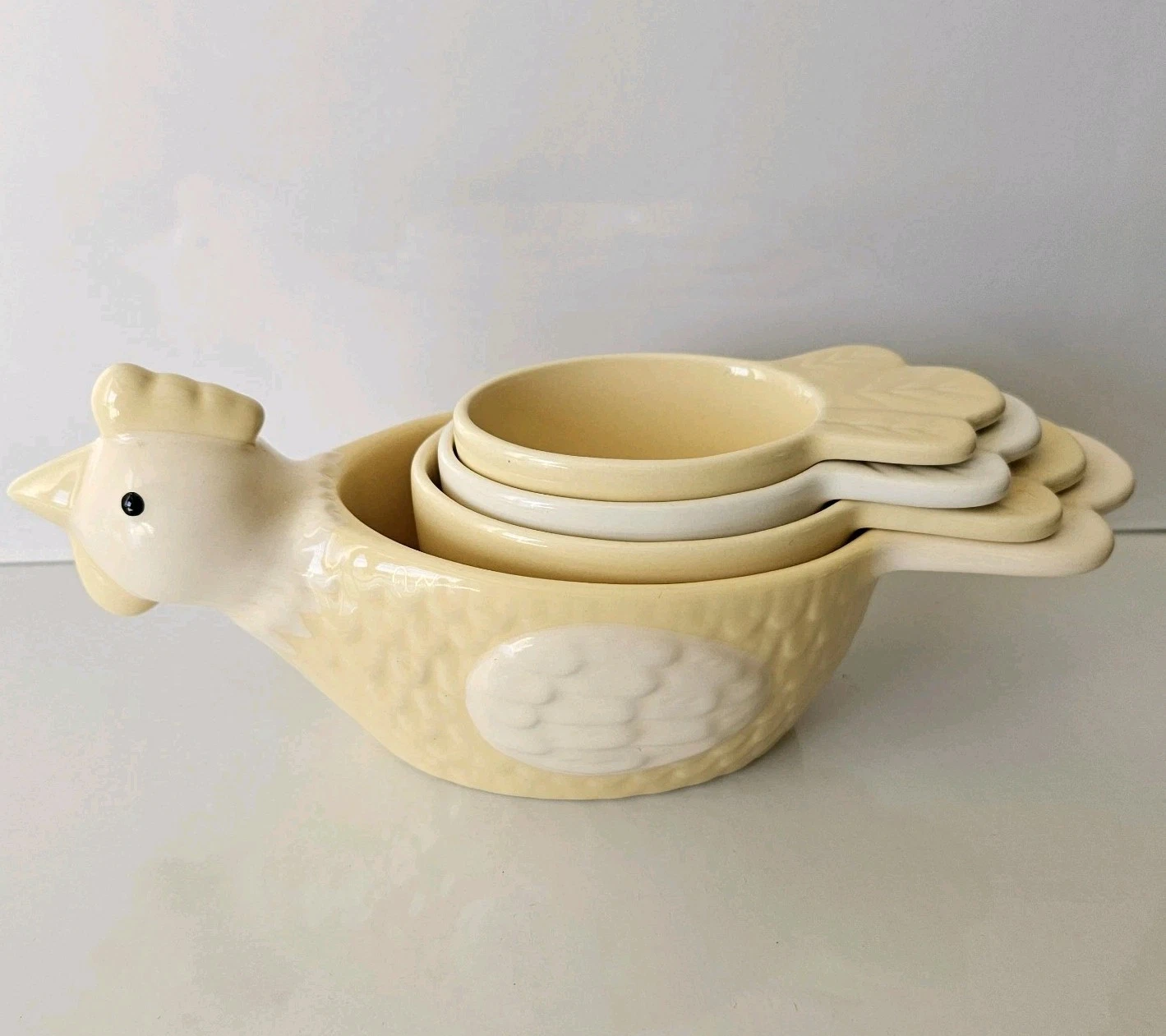 4 Nesting Chicken Measuring Cups Yellow White By THT Designs Kitchen Decor 2005
Opens in a new windo