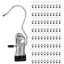 80 Pcs Boot Hangers for Closet, Black Heavy Duty Laundry Hooks with Clips Clo...