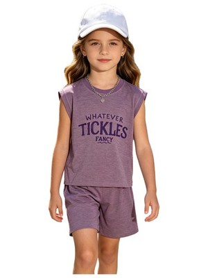 Girls Set Soft Cotton Two Piece Daily Life Outfit Casual Clothes Elastic-waist
