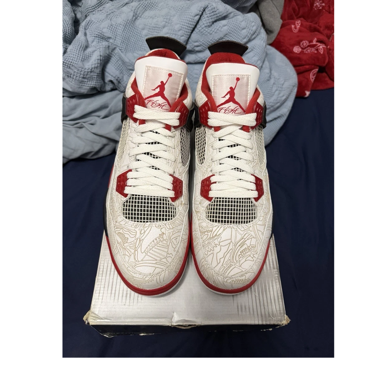 Jordan 4 Retro White Laser for Sale | Authenticity Guaranteed | eBay