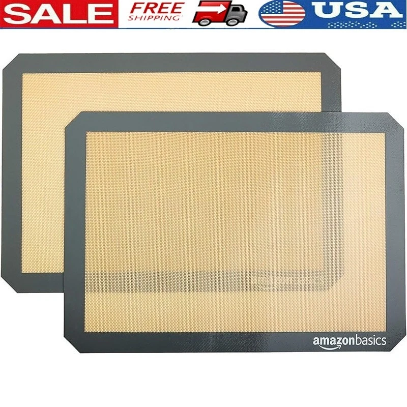Silicone Baking Mats 2-Pack Non-Stick Oven Safe Reusable Kitchen Accessories New