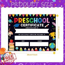 30 Preschool Graduation Certificates Colorful Kindergarten Diplomas 8.5x11"
