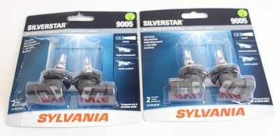Sylvania Silverstar 9005 Headlight 2 Sets 4 Bulbs Total OPEN BOX 8/26