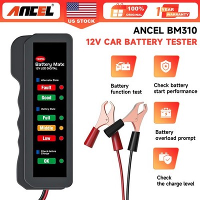 Battery Load Tester Scan Tool 12v Led Digital BM310 Autocycle Marine Analyzer