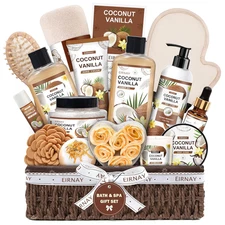 Christmas Gifts For Women - 16 PCS Birthday Gift Basket for Women Set of Coconut