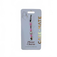 Case Mate Mini Phone Charm with Pink Beads and Heart Accents