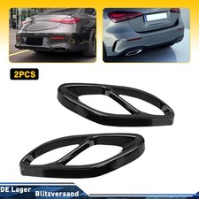 2x Auspuffblende Auspuff Abdeckung Schwarz f&uuml;r Benz A B CE Klasse W176 W246 W212