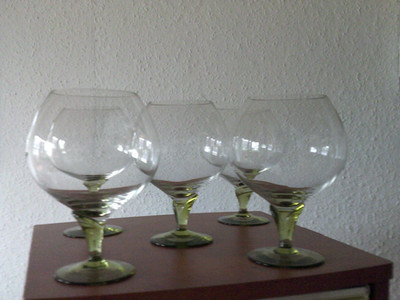 Rosenthal Papyrus Gläser, fünf Cognacschwenker