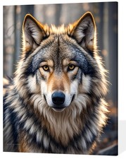 Wolf Animal Paint by Numbers for Adults DIY 16x20 Inch Canvas Oil Painting 1