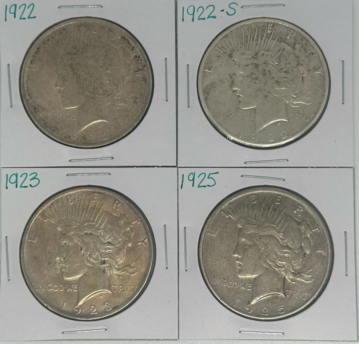 コ*ア様 1922年・1924年 平和銀貨 3枚セット 1922 和平美元| eBay