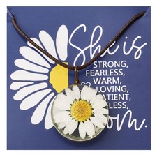 Daisy Flower Necklace Real Dried Flower Necklace Handmade Pressed Flowers Jewelr