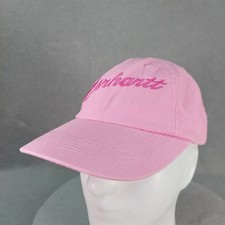 CARHARTT Signature Girl's Canvas Cap Hat Duck Strapback Pink Script Chore Work