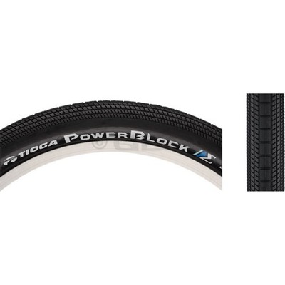 Tioga PowerBlock Tire - 20 x 1.75, Clincher, Wire, Black, 60tpi BCIR0850