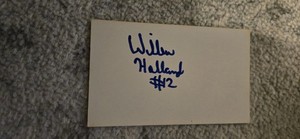 WILBUR HOLLAND SIGNED 3X5 INDEX CARD CHICAGO BULLS ATLANTA HAWKS NEW ORLEANS 