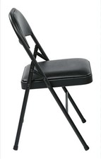 Silla Plegable Apilable Asiento Acolchado Vinilo Negro (Juego de 4) C-ZDY01-4P-BK