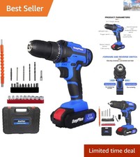 Impact Power Tool: 21V Cordless Drill Set with 26 Accessories for Home Use