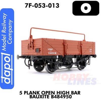 5 Bohlen offener Hochstab Bauxit B484950 Waggon 1:43,5 Spur O Dapol 7F-053-013