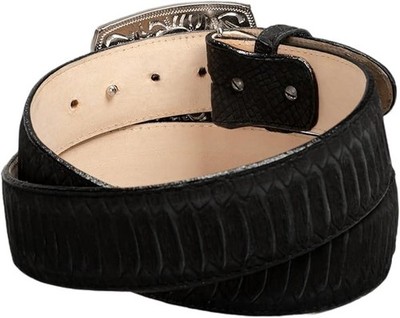Genuine Leather Python Snakeskin Print Western Belt with  display picture 1
