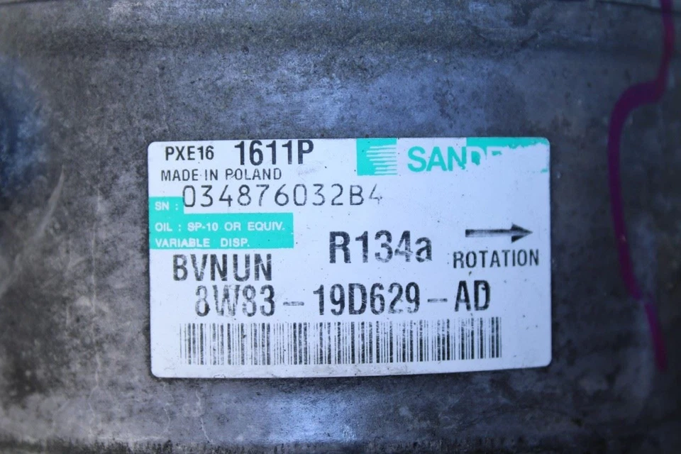 2010-2012 Jaguar XF Portfolio 5.0L AC Air Conditioner Compressor 8W83-19D629-AD - Image 2 of 4