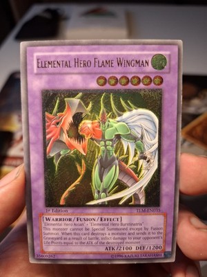 Yugioh Elemental Hero Flame Wingman TLM-EN035 1 Edition Ultimate Rare English